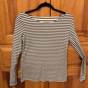 Banana Republic Boatneck Tee - Navy/White